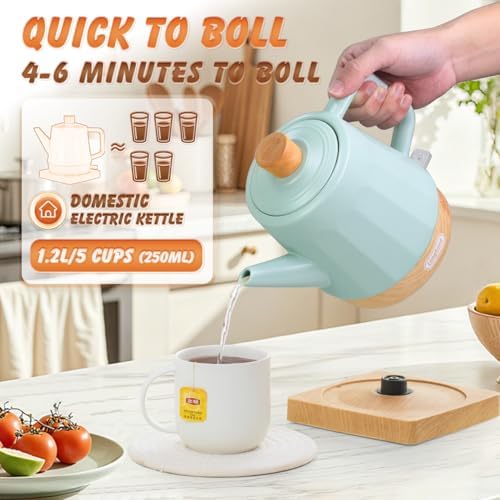 Electric Kettle Ceramic 1.2 qt, Automatic Shut Off, Fast Boiling Kettles Teapot, Hot Water Boiler For Coffee & Tea, Prevent Boil Dry, 1000W, Dusty Blue - Image 6