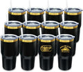 20 oz Tumbler Bulk Stainless Steel Tumblers with Lids and Straws Black by MetalyaTumblers