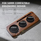 Bincoo 58mm Espresso Tamping Station - Sapele Coffee Bar Organizer with Non-Slip Mat, Multi-Slot Design for Counter, Holds Tamper,Distributor, Basket Holder - Image 2