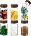 8oz Airtight Glass Jars Small Spice Storage Canister with Wooden Lid Clear Glass Food Container Canning Jar for Cookies Overnight Oats Yogurt Pantry Sugar Tea Coffee Bath Salts (6×250ml(8.4oz)) by Patoper