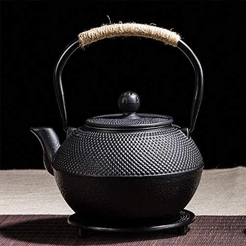 1200ml Handmade Tetsubin Cast Iron Kettle teapot with Stainless Steel Infuser Gas Stove Kettle Black Japanese Tea Pot-Iron Cover800ML - Image 3