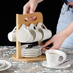2.5oz Espresso Ceramic Cups Set of 6 with Saucers & Spoons - Image 3