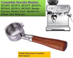 54mm Bottomless Portafilter Compatible with Breville Barista Express, Pro, Touch, Bambino, Infuser, Duo Temp Pro Espresso Machine Stainless Steel Portafilter Double Filter Basket-Wooden - Image 6