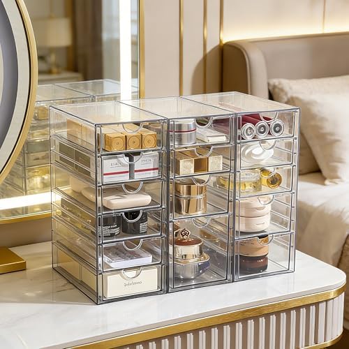 Prsildan 15 Drawers Teacher Toolbox Acrylic Containers, Set of 3 - Image 2