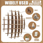 Oversized Hanging Coffee Mug Display Rack Wooden Tea Cup Holder 47.2"x47.2" - Image 3