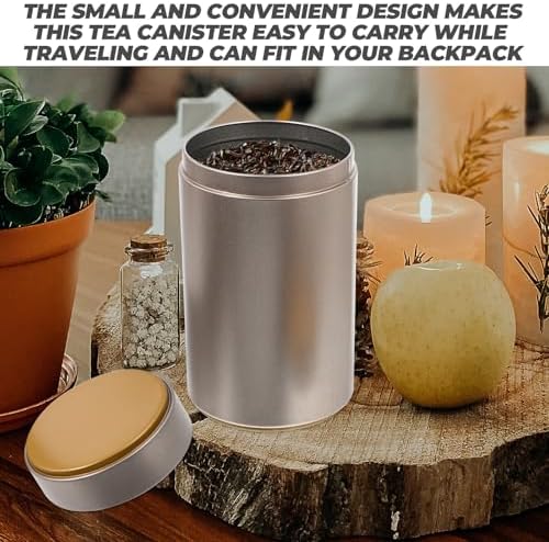 GARVALON 4pcs Large Tinplate Canisters Airtight Tea Tins with Lids Loose Leaf Tea Storage Jars Metal Food Storage Containers for Kitchen Pantry - Image 5