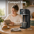 Jesslyn Single Serve Hot and Iced Coffee Maker, Compatible with Multiple Coffee Pods & Ground, Fits Tall Mugs, Over Ice & Strong Brew Function, for Home Office Travel RV Dorm (BLACK) - Image 6