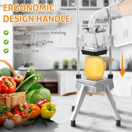 WICHEMI Commercial Vegetable Chopper Fruit Dicer Stainless Food Cutter 1/4" - Image 4