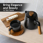 MIAMIO - Teapot Set with 4 Cups & Rack (34/10 oz) with Infuser (Black) - Image 5