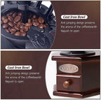 Manual Coffee Grinder Vintage Wooden Coffee Bean Grinder Hand Grinder Roller Antique Coffee Mill for Making Mesh Coffee Classic French Press for Decoration (Hexagon) - Image 3