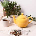 London Pottery Farmhouse 4 Cup Ceramic Teapot with Removable Infuser and Lid, Large Tea Pot with Stainless Steel Fine Mesh Strainer, 40.6 OZ / 1200ml Tea Pot for Loose Tea or Bags (Yellow) - Image 4