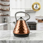 OVENTE 1.7L Retro Stainless Steel Electric Tea Kettle, Copper KS755CO - Image 6