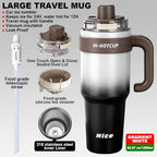 (Gradient White-316stainless steel inner+ Handle+independent tea utensil+3 drinking mode) 40oz Insulated Tumbler with Handle, 316 Stainless Steel Vacuum Travel Mug for Car Office Gym Outdoor - Image 3