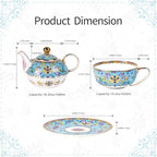 KAMMAK Tea for One Set, Ceramic Teapot, Bone China Tea Set, Cup and Saucer - Image 2