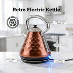 OVENTE 1.7L Retro Stainless Steel Electric Tea Kettle, Copper KS755CO - Image 2