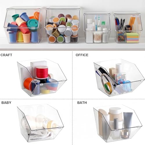 Yerliker 6 Pcs Clear Stackable Storage Bins with Lids, Large+extra Large - Image 6