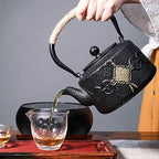 Cast Iron teapot,Classic Tea Kettle,1200ML Japanese Cast Iron Tea Kettle with Trivet Stand and Stainless Steel Infuser/Filter, Japanese Tetsubin Tea Kettle As Gift - Image 3