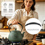 Cast Iron Teapot 34oz (1000ml) with Infuser,Green - Image 3