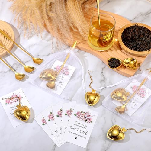Qinyoung 25 Sets Bridal Shower Tea Party Favors for Guests, Gold - Image 6