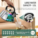 Tea Kettle, Kettle 3.7QT, Tea Pot Whistling 316 Stainless Steel, Tea Kettle Stovetop with Cool Folding Handle, Kettle Teapot Rainbow Induction for Boiling Water, Mirror Finish - Image 6