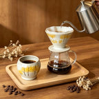 Pour Over Coffee Maker Set, Hand Painted Autumn Tree Ceramic Dripper with 2 Vintage 8.5oz Coffee Cups, Drip Coffee Brewer Dripper Set, Gift for Coffee Lover (Autumn Tree) - Image 6