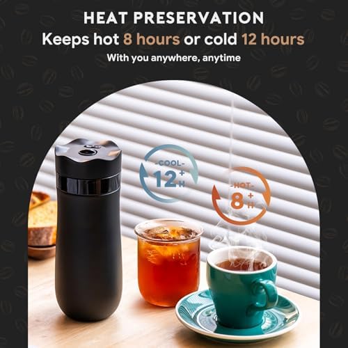 Outdoors Coffee Press Coffees Brewer Insulated Coffee Maker Quick Brews Brewer for Travel Use - Image 4