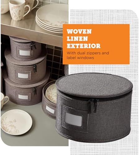storageLAB 6-Piece China Storage Set | Plates, Mugs & Wine Glasses | Gray - Image 6
