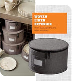 storageLAB 6-Piece China Storage Set | Plates, Mugs & Wine Glasses | Gray - Image 6