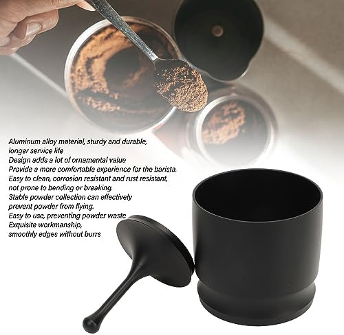 58mm Dosing Rings Press,Premium Aluminum Alloy Anti Flying Coffee Powder Picker, Professional Coffee Making Cup Supplies for Home Coffee Shop(black) - Image 6
