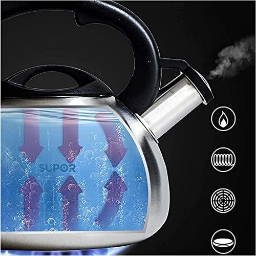 Whistling Kettle Tea Kettle Stovetop Modern Whistling Teapot Stainless Steel Teakettle Tea Pots for Stove Top with High-Temp Resistant Coated Lacquer - Image 6