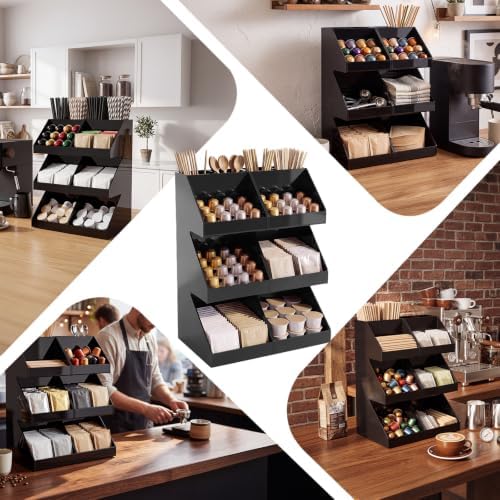 2 Pcs Acrylic Coffee Bar Organizer, Classic, 15.75 x 7.48 x 6.1 Inches - Image 5