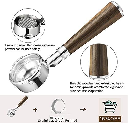 58mm Naked Bottomless Portafilter 2 ears Only Compatible with Expobar, Rocket, Rancilio, Faema and Wega Espresso Machines with 1 Cup filter Basket Included，Coffee Machine Accessories - Image 3