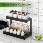 MARTY Counter Shelf Organizer, 2 Tier Spice Rack for Countertop, Black - Image 2