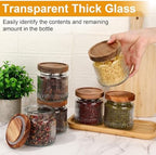 6 Pcs 500ml/17 oz Vintage Glass Jars with Wood Lids - Image 4