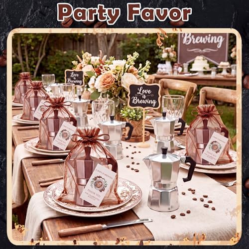 Love Is Brewing Bridal Shower Party Favors Aluminum Moka Pot - Image 6
