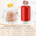 17oz Airtight Glass Jar with Lid, 6 Pack Clamp Lid Glass Storage Jars, Flip Top Food Storage Containers, Wide Mouth Thick Glass Jars for Yogurt Dessert Jam Sugar Snacks Pantry Kitchen Organization - Image 3