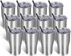 VEGOND 20oz Tumbler Stainless Steel Tumbler Cup with Lid And Straw Vacuum Insulated Double Wall Travel Coffee Mug(Stainless 12 Pack) by VEGOND