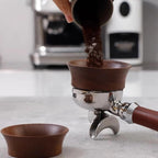 Compatible For De'Longhi E61 Portafilter 58mm Dosing Ring Funnel Walnut Espresso Accessory - Image 7