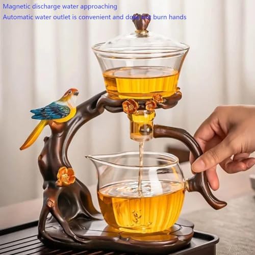 300ML Loose Leaf Tea Steeper,Tea Infuser for Loose Leaf Tea,Glass teapot,Tea Sets for Adults,Kettle teapot,Tea Steeper for Loose Tea,Tea Maker,Glass Tea Kettle(Bird+6 Cups) - Image 6
