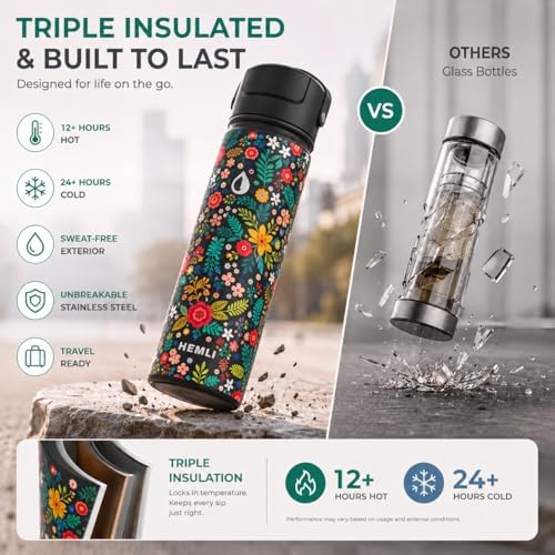22 oz Ceramic Lined Tea Infuser Travel Tumbler, Micro-Mesh Stainless Steel Infuser, Pure Taste Ceramic Interior, Triple Insulated 12hr Hot Cold, Dual Sip & Straw Lid, Scratch-Resistant - Image 6