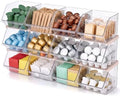 12 Pcs Stackable Plastic Storage Bins, Open Front, Clear by Ferrochef