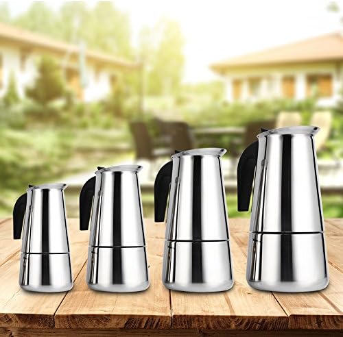 Haofy Stovetop Espresso Maker, 100ml/200ml/300ml/450ml Stainless Steel Moka Pot Cup Coffee Maker Stove Home Office Use (450ml) - Image 4