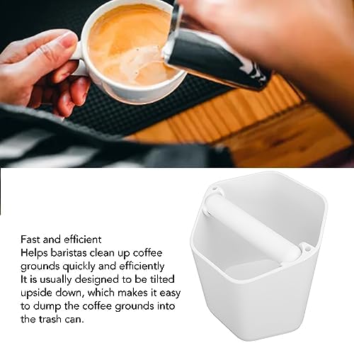 Large Capacity Coffee Knock Box, Stainless Steel Coffee Knock Box, Grounds Knock Box for Home Office (White) - Image 4