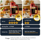 ESPRO P3 French Press Coffee Maker, 32oz, Red, Double Micro Filter Press - Image 4