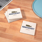 CafePress Nantucket Massachusetts. Tumbled Stone - Set of 4 Coasters Set of 4 - Image 4