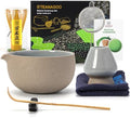 TEANAGOO Matcha Set with Spout, Dark Clay, Ceramic Bowl, Bamboo Whisk by TEANAGOO