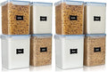 Vtopmart Large Food Storage Containers 5.2L / 175oz, 4 Pieces BPA Free Plastic Airtight Canisters for Flour, Sugar, Baking Supplies, Rice with Lids, 4 Measuring Cups and 24 Labels, Blue (Pack of 2) by Vtopmart