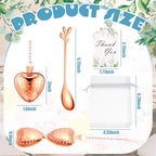 25 Sets Bridal Shower Tea Party Favor for Guest Leaf Tea Spoon,Rose Gold - Image 2