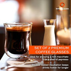 Stölzle Lausitz Set of 2 Coffee 'N More Small Espresso Cups (Small / 3 Fl oz). Coffee Cups, Double Walled Glass Coffee Mugs for Hot or Cold Drinks - Genuine Stölzle Insulated Glass Coffee Mugs - Image 2