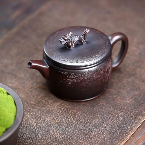 Tea Kettle Handmade Dragon and Phoenix Han Dynasty Tile Teapot Home Tea Room Tea Infuser Ceramic Tea Infuser - Image 7